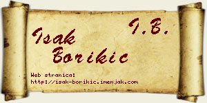 Isak Borikić vizit kartica